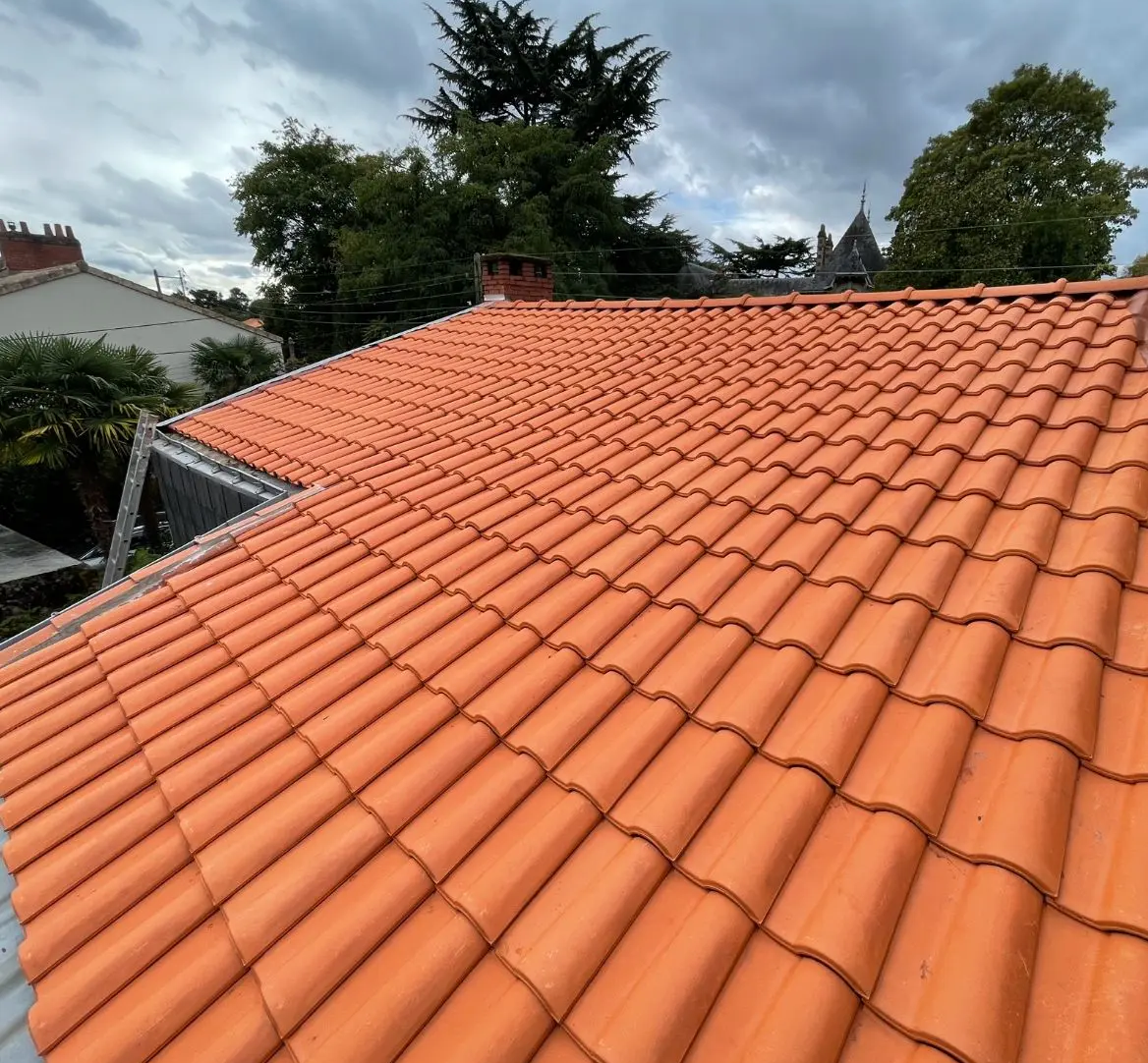 Nettoyage toiture Nantes avec application d’un traitement anti-mousse